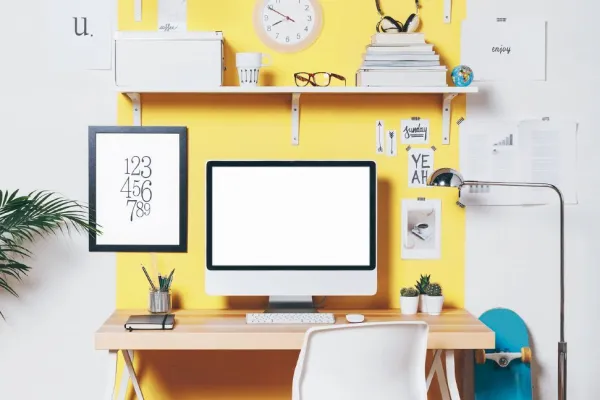 Kolorowe biuro w domu