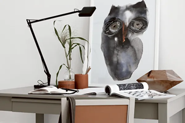 Delikatne odcienie w kąciku do pracy