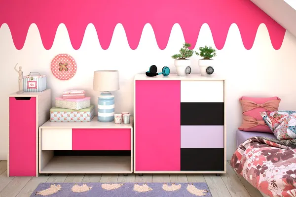 Mocny akcent w pokoju dziewczynki