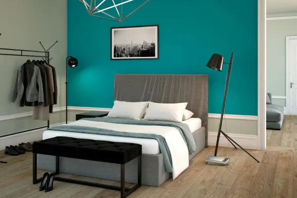 Morki kolor ścian w sypialni
