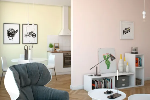 Pastelowe kolory w salonie